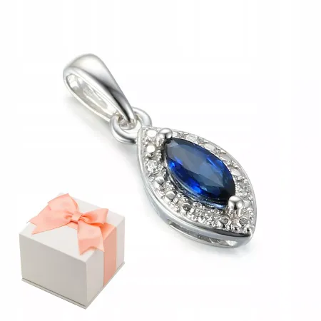 ZAWIESZKA SZAFIR DIAMENTY BIAŁE ZŁOTO PRÓBA 585 ZAWIESZKA SZAFIR DIAMENTY BIAŁE ZŁOTO PRÓBA 585