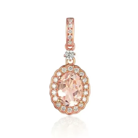 ZAWIESZKA 14K MORGANIT DIAMENT NA PREZENT ZAWIESZKA 14K MORGANIT DIAMENT NA PREZENT
