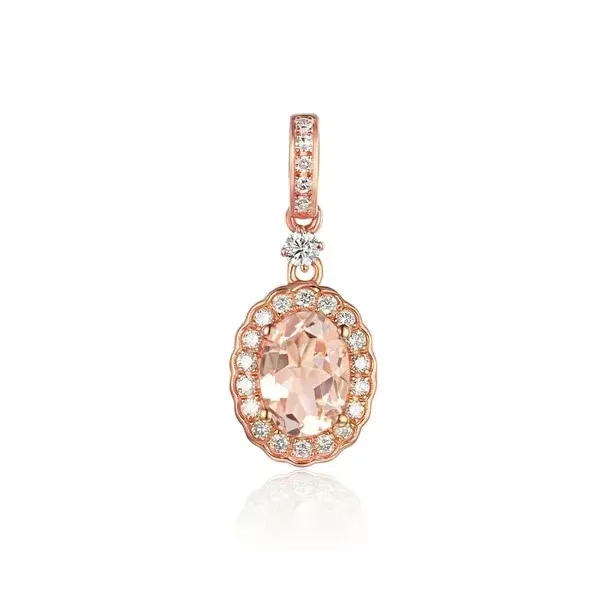 ZAWIESZKA 14K MORGANIT DIAMENT NA PREZENT