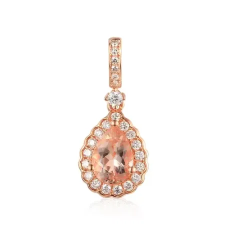 RÓŻOWA ZAWIESZKA MORGANIT DIAMENTY 585 NA PREZENT RÓŻOWA ZAWIESZKA MORGANIT DIAMENTY 585 NA PREZENT