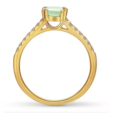 PIERŚCIONEK 585 ZIELONY AMETYST DIAMENTY GRAWER PIERŚCIONEK 585 ZIELONY AMETYST DIAMENTY GRAWER
