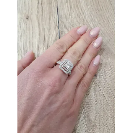 EKSKLUZYWNY 585 PIERŚCIONEK DIAMENTY BIAŁE ZŁOTO EKSKLUZYWNY 585 PIERŚCIONEK DIAMENTY BIAŁE ZŁOTO
