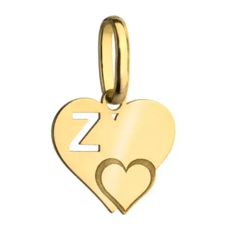 Złota Zawieszka Literka ''Z'' w Sercu 585