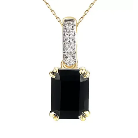 ZAWIESZKA CZARNY AGAT I DIAMENTY pr 585 ZAWIESZKA CZARNY AGAT I DIAMENTY pr 585