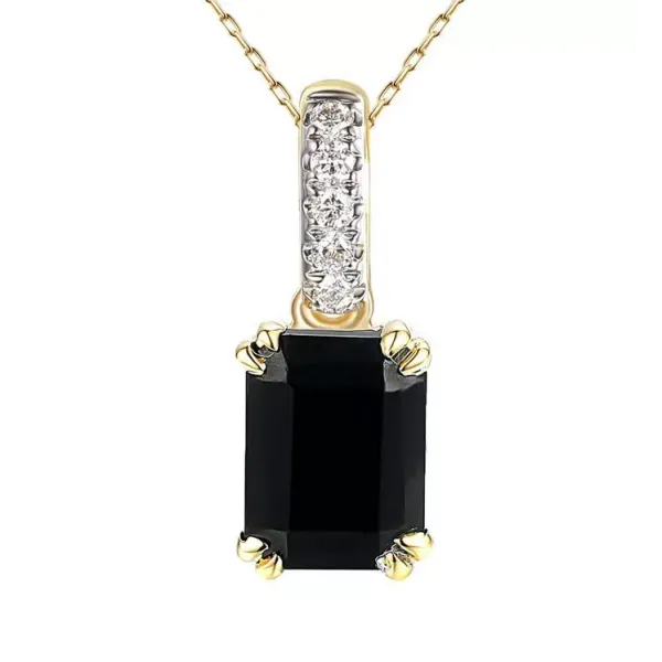 ZAWIESZKA CZARNY AGAT I DIAMENTY pr 585