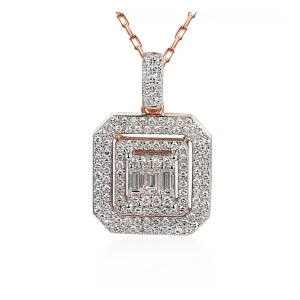 ELEGANCKA 585 ZAWIESZKA DIAMENTY RÓŻOWE ZŁOTO