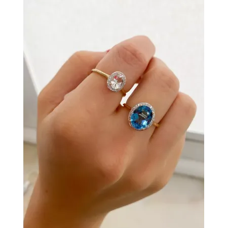ZŁOTY PIERŚCIONEK DUŻY TOPAZ DIAMENTY PRÓBA 585 ZŁOTY PIERŚCIONEK DUŻY TOPAZ DIAMENTY PRÓBA 585