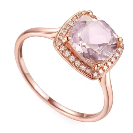 PIERŚCIONEK pr 585 DUŻY MORGANIT DIAMENTY GRAWER PIERŚCIONEK pr 585 DUŻY MORGANIT DIAMENTY GRAWER