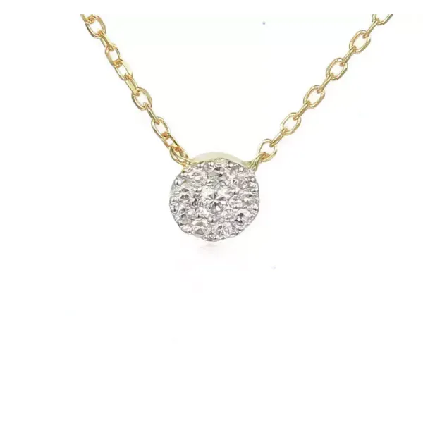 Naszyjnik Złoty 585 Celebrytka Kółeczko Diamenty