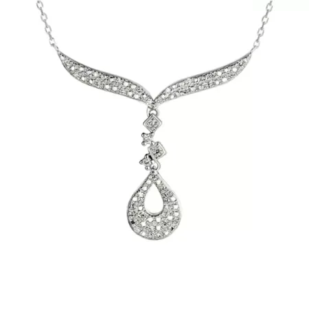 Elegancki Naszyjnik Diamenty pr 585 Białe Złoto Elegancki Naszyjnik Diamenty pr 585 Białe Złoto