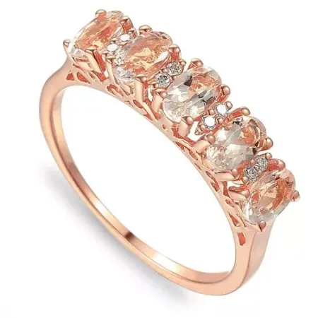 PIERŚCIONEK 585 MORGANITY I DIAMENTY PIERŚCIONEK 585 MORGANITY I DIAMENTY