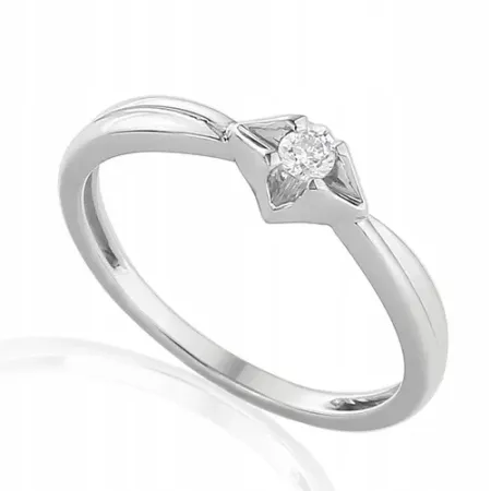 ZŁOTY 585 PIERŚCIONEK DIAMENT 0,12ct NA PREZENT ZŁOTY 585 PIERŚCIONEK DIAMENT 0,12ct NA PREZENT