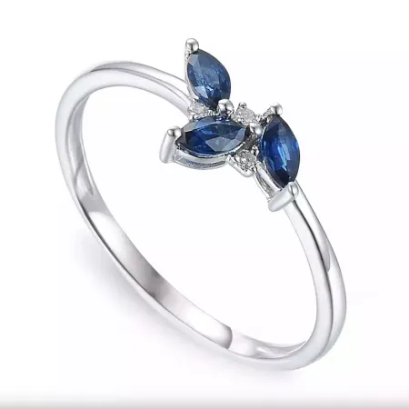 Pierścionek Szafir Diamenty Białe Złoto pr 585 Pierścionek Szafir Diamenty Białe Złoto pr 585