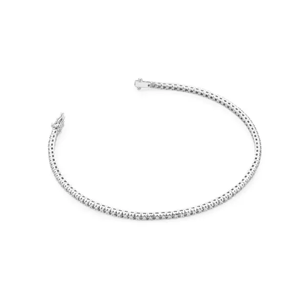 Elegancka 585 Bransoletka Białe Złoto Brylanty