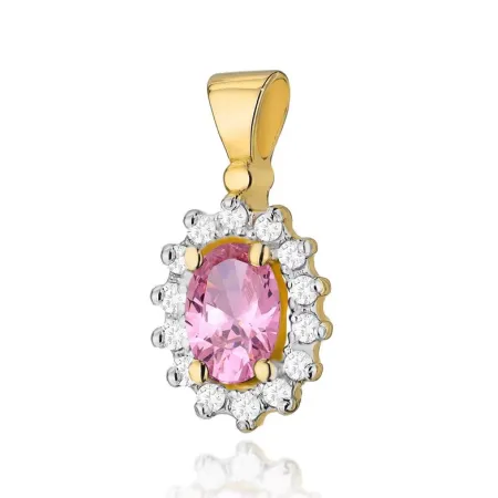 Zawieszka Topaz Różowy Brylanty Próba 585 Zawieszka Topaz Różowy Brylanty Próba 585