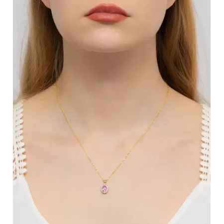 Zawieszka Topaz Różowy Brylanty Próba 585 Zawieszka Topaz Różowy Brylanty Próba 585