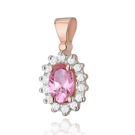 Zawieszka Topaz Różowy Brylanty Różowe Złoto 585 Zawieszka Topaz Różowy Brylanty Różowe Złoto 585