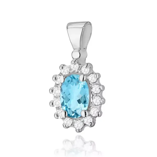 Zawieszka Topaz Brylanty Białe Złoto Próba 585