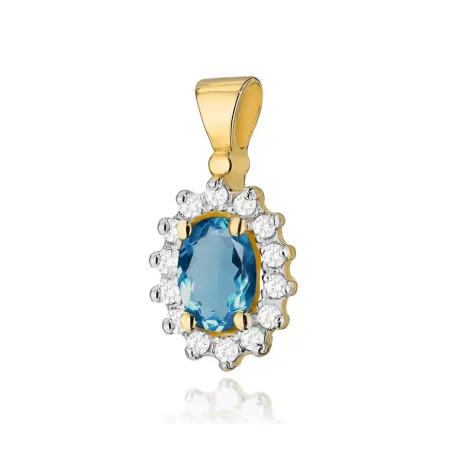 Zawieszka Topaz London Blue Brylanty Próba 585 Zawieszka Topaz London Blue Brylanty Próba 585