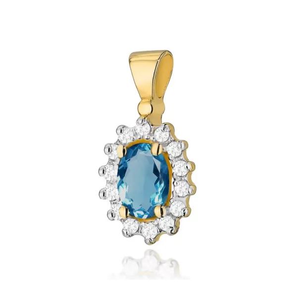 Zawieszka Topaz London Blue Brylanty Próba 585