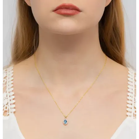 Zawieszka Topaz London Blue Brylanty Próba 585 Zawieszka Topaz London Blue Brylanty Próba 585