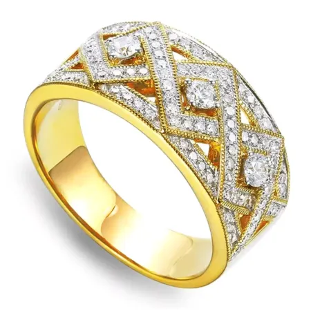 Elegancki 585 Pierścionek z Diamentami na Prezent Elegancki 585 Pierścionek z Diamentami na Prezent