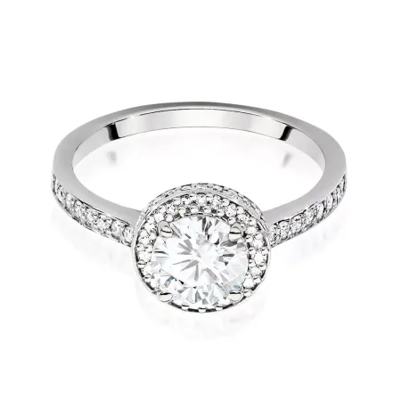 Pierścionek 14K Diamenty 1.38ct Białe Złoto Grawer Pierścionek 14K Diamenty 1.38ct Białe Złoto Grawer