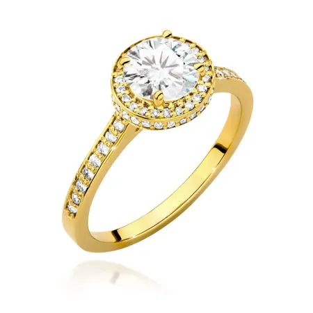 Pierścionek 14K Diamenty 1.38ct Białe Złoto Grawer Pierścionek 14K Diamenty 1.38ct Białe Złoto Grawer