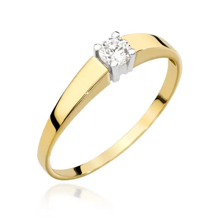 Elegancki 585 Pierścionek Brylant 0,25ct Grawer Elegancki 585 Pierścionek Brylant 0,25ct Grawer