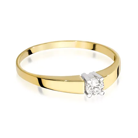 Elegancki 585 Pierścionek Brylant 0,25ct Grawer Elegancki 585 Pierścionek Brylant 0,25ct Grawer