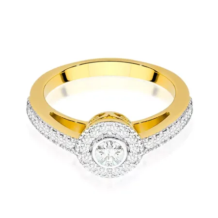 Złoty Elegancki Pierścionek Diamenty pr 585 Grawer Złoty Elegancki Pierścionek Diamenty pr 585 Grawer