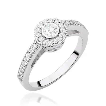 Złoty Elegancki Pierścionek Diamenty pr 585 Grawer Złoty Elegancki Pierścionek Diamenty pr 585 Grawer