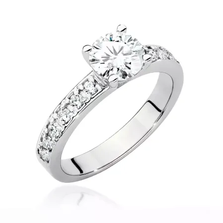 Złoty Pierścionek Diamenty 1.24ct Grawer Próba 585 Złoty Pierścionek Diamenty 1.24ct Grawer Próba 585