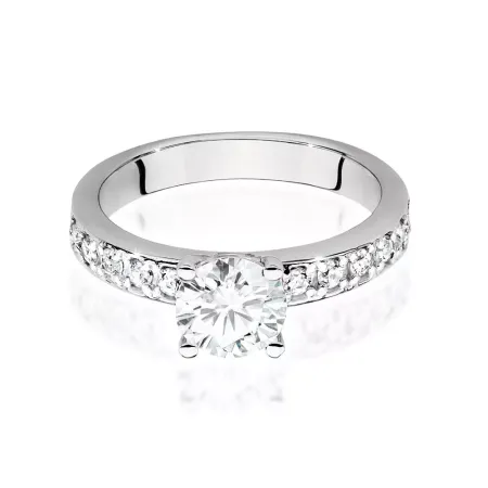 Złoty Pierścionek Diamenty 1.24ct Grawer Próba 585 Złoty Pierścionek Diamenty 1.24ct Grawer Próba 585