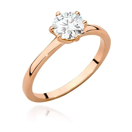 Pierścionek 14K z Brylantem 1,00ct Różowe Złoto Pierścionek 14K z Brylantem 1,00ct Różowe Złoto