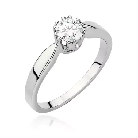 Pierścionek 14K z Diamentem 0,40 ct Białe Złoto Pierścionek 14K z Diamentem 0,40 ct Białe Złoto