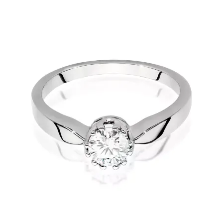 Pierścionek 14K z Diamentem 0,40 ct Białe Złoto Pierścionek 14K z Diamentem 0,40 ct Białe Złoto