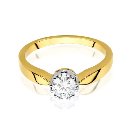 Pierścionek 14K z Diamentem 0,40 ct Białe Złoto Pierścionek 14K z Diamentem 0,40 ct Białe Złoto
