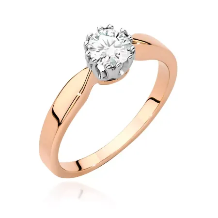 Pierścionek 14K z Diamentem 0,40 ct Białe Złoto Pierścionek 14K z Diamentem 0,40 ct Białe Złoto