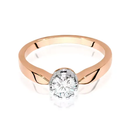 Pierścionek 14K z Diamentem 0,40 ct Białe Złoto Pierścionek 14K z Diamentem 0,40 ct Białe Złoto