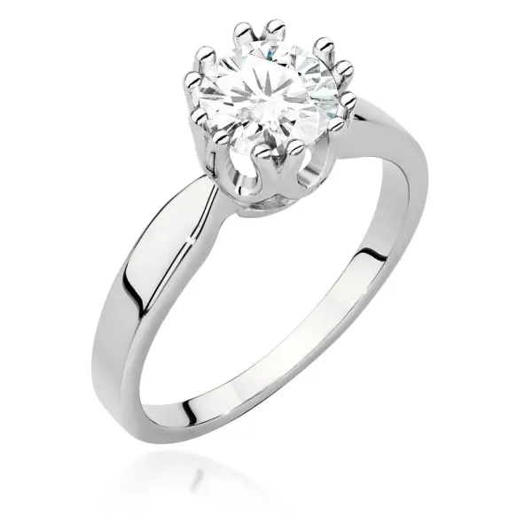 Pierścionek w Białym Złocie 585 z Brylantem 1,00ct