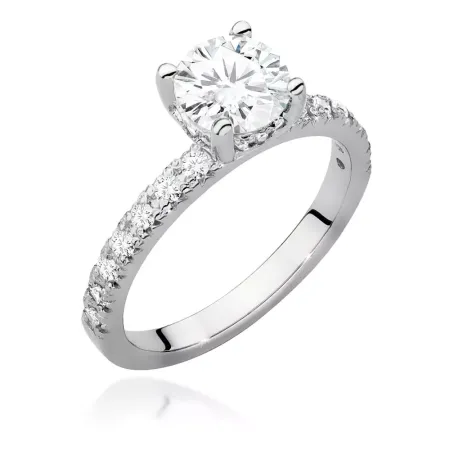 Złoty Pierścionek Diamenty 1.26ct Grawer Próba 585 Złoty Pierścionek Diamenty 1.26ct Grawer Próba 585