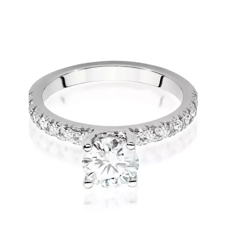 Złoty Pierścionek Diamenty 1.26ct Grawer Próba 585 Złoty Pierścionek Diamenty 1.26ct Grawer Próba 585