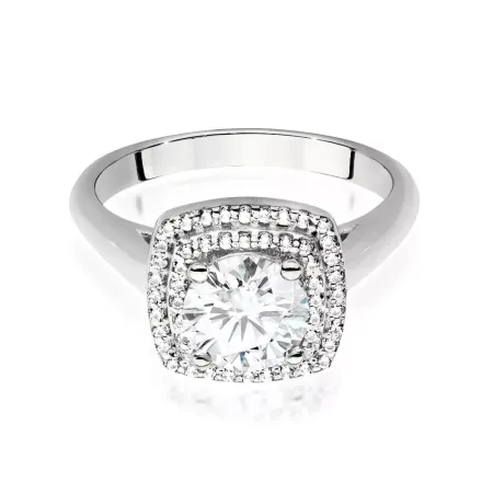 Złoty Elegancki 14K Pierścionek z Diamentami