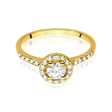 Złoty 585 Elegancki Pierścionek Brylanty 0.64ct Złoty 585 Elegancki Pierścionek Brylanty 0.64ct