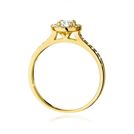 Złoty 585 Elegancki Pierścionek Brylanty 0.64ct Złoty 585 Elegancki Pierścionek Brylanty 0.64ct
