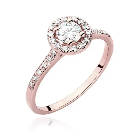 Złoty 585 Elegancki Pierścionek Brylanty 0.64ct Złoty 585 Elegancki Pierścionek Brylanty 0.64ct