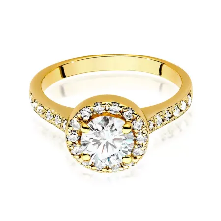 Złoty 585 Pierścionek Zaręczynowy Brylanty 1,08ct Złoty 585 Pierścionek Zaręczynowy Brylanty 1,08ct
