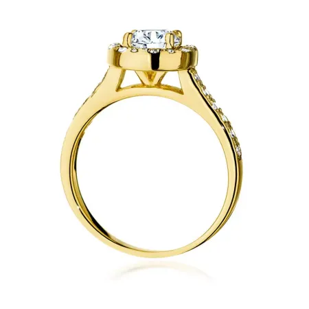 Złoty 585 Pierścionek Zaręczynowy Brylanty 1,08ct Złoty 585 Pierścionek Zaręczynowy Brylanty 1,08ct