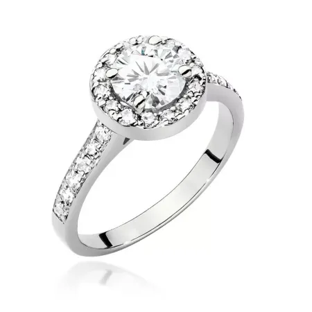 Złoty 585 Pierścionek Zaręczynowy Brylanty 1,08ct Złoty 585 Pierścionek Zaręczynowy Brylanty 1,08ct